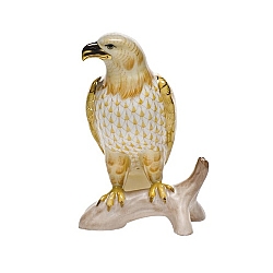 Herend   Animals   Birds - Herend Small Bald Eagle Butterscotch