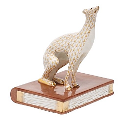 Herend   Animals   Dogs - Herend Greyhound Bookend Right Butterscotch