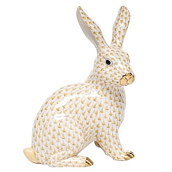 Herend   Animals   Rabbits - Herend Large Sitting Bunny Butterscotch