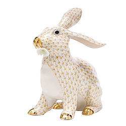 Herend   Animals   Rabbits - Herend Bunny with daisy Butterscotch