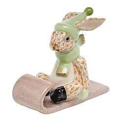 Herend   Animals   Rabbits - Herend Sledding Bunny Butterscotch