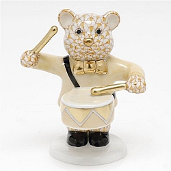 Herend   Animals   Bear - Herend Little Drummer Bear Butterscotch