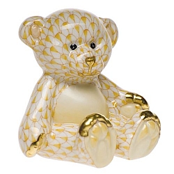 Herend   Animals   Bear - Herend Small Teddy Bear Butterscotch