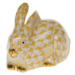 Herend   Animals   Rabbits - Herend Miniature Lying Rabbit Butterscotch