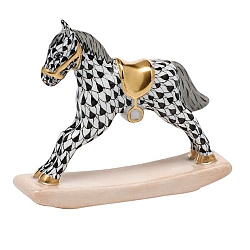 Herend   Animals   Horse - Herend Rocking Horse Black