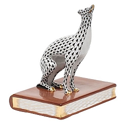 Herend   Animals   Dogs - Herend Greyhound Bookend Right Black