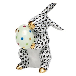 Herend   Animals   Rabbits - Herend Easter Bunny Black