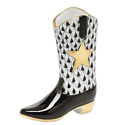 Herend   Home Decor   Accessories - Herend Cowboy Boot Black