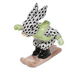 Herend   Animals   Rabbits - Herend Ski Bunny Black