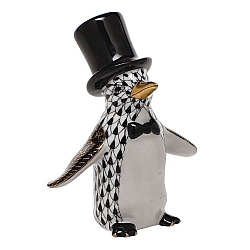 Herend   Animals   Birds - Herend Tuxedo Penguin Black