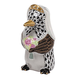 Herend   Animals   Birds - Herend Penguin Bride Black