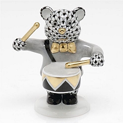 Herend   Animals   Bear - Herend Little Drummer Bear Black