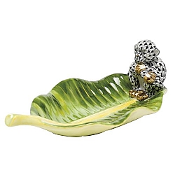 Herend   Animals   Wildlife - Herend Monkey On Banana Leaf Black