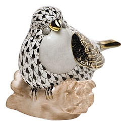 Herend   Animals   Birds - Herend Little Bird Black