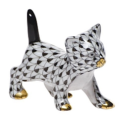 Herend   Animals   Cats - Herend Strutting Kitty Black