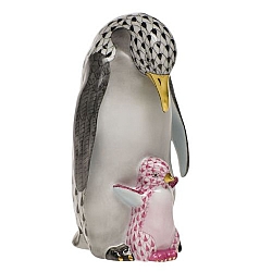 Herend   Animals   Birds - Herend Penguin with baby Multicolor