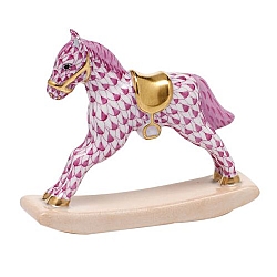 Herend   Animals   Horse - Herend Rocking Horse Raspberry