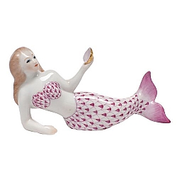 Herend   Home Decor   Figurines - Herend Mermaid Raspberry