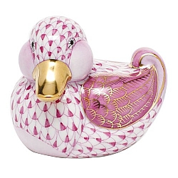 Herend   Animals   Ducks - Herend Dapper Ducky Raspberry