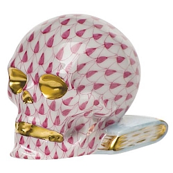 Herend   Home Decor   Figurines - Herend Skull Raspberry