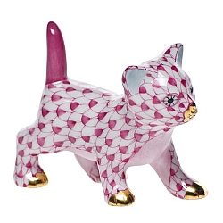 Herend   Animals   Cats - Herend Strutting Kitty Raspberry