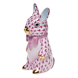 Herend   Animals   Rabbits - Herend Bunny with bowtie Raspberry