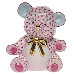 Herend   Animals   Bear - Herend Teddy Bear Raspberry