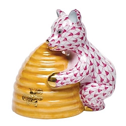 Herend   Animals   Bear - Herend Honey Bear Raspberry