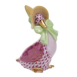 Herend   Animals   Birds - Herend Mother Goose Raspberry