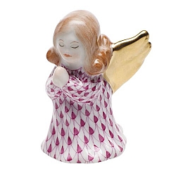 Herend   Home Decor   Figurines - Herend Small Praying Angel Raspberry