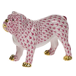 Herend   Animals   Dogs - Herend Bulldog Raspberry