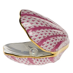 Herend   Animals   Aquatic - Herend Oyster with pearl Raspberry