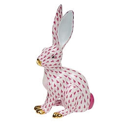 Herend   Animals   Rabbits - Herend Jack Rabbit Raspberry