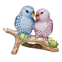 Herend   Animals   Birds - Herend Love Birds On Branch Multicolor