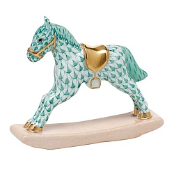 Herend   Animals   Horse - Herend Rocking Horse Green