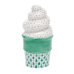 Herend   Home Decor   Accessories - Herend Ice Cream Cone Green