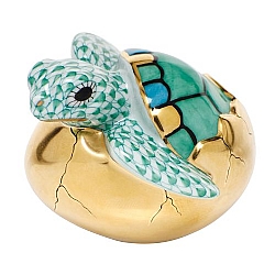 Herend   Animals   Aquatic - Herend Hatching Sea Turtle Green