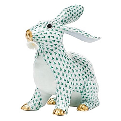 Herend   Animals   Rabbits - Herend Bunny with daisy Green