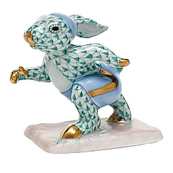 Herend   Animals   Rabbits - Herend Running Bunny Green