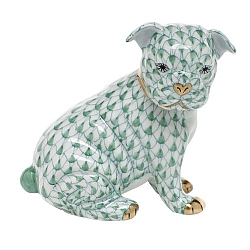 Herend   Animals   Dogs - Herend Bulldog Puppy Green