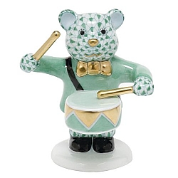 Herend   Animals   Bear - Herend Little Drummer Bear Green