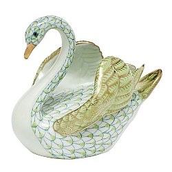 Herend   Animals   Birds - Herend Swan Key lime