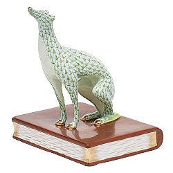 Herend   Animals   Dogs - Herend Greyhound Bookend Left Key lime