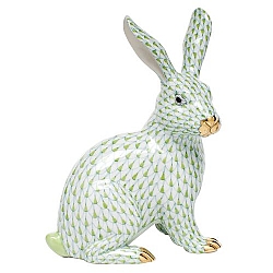 Herend   Animals   Rabbits - Herend Large Sitting Bunny Key lime