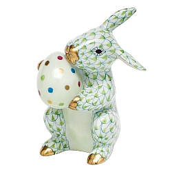 Herend   Animals   Rabbits - Herend Easter Bunny Key lime