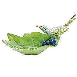 Herend   Animals   Birds - Herend Hummingbird On Leaf Key lime