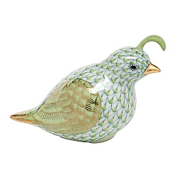 Herend   Animals   Birds - Herend California Quail Key lime