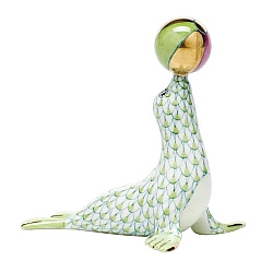 Herend   Animals   Aquatic - Herend Sea Lion with ball Key lime