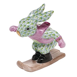 Herend   Animals   Rabbits - Herend Ski Bunny Key lime