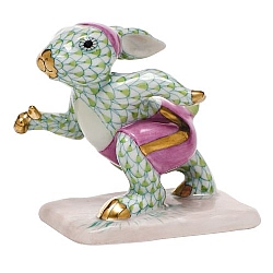 Herend   Animals   Rabbits - Herend Running Bunny Key lime